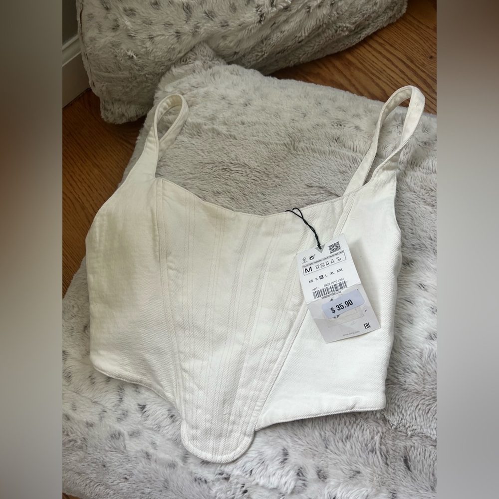 Brand new Zara white crop top with tags